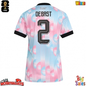 Belgium Zeno Debast #2 Replica Away Stadium Shirt for Women World Cup 2026 Short Sleeve